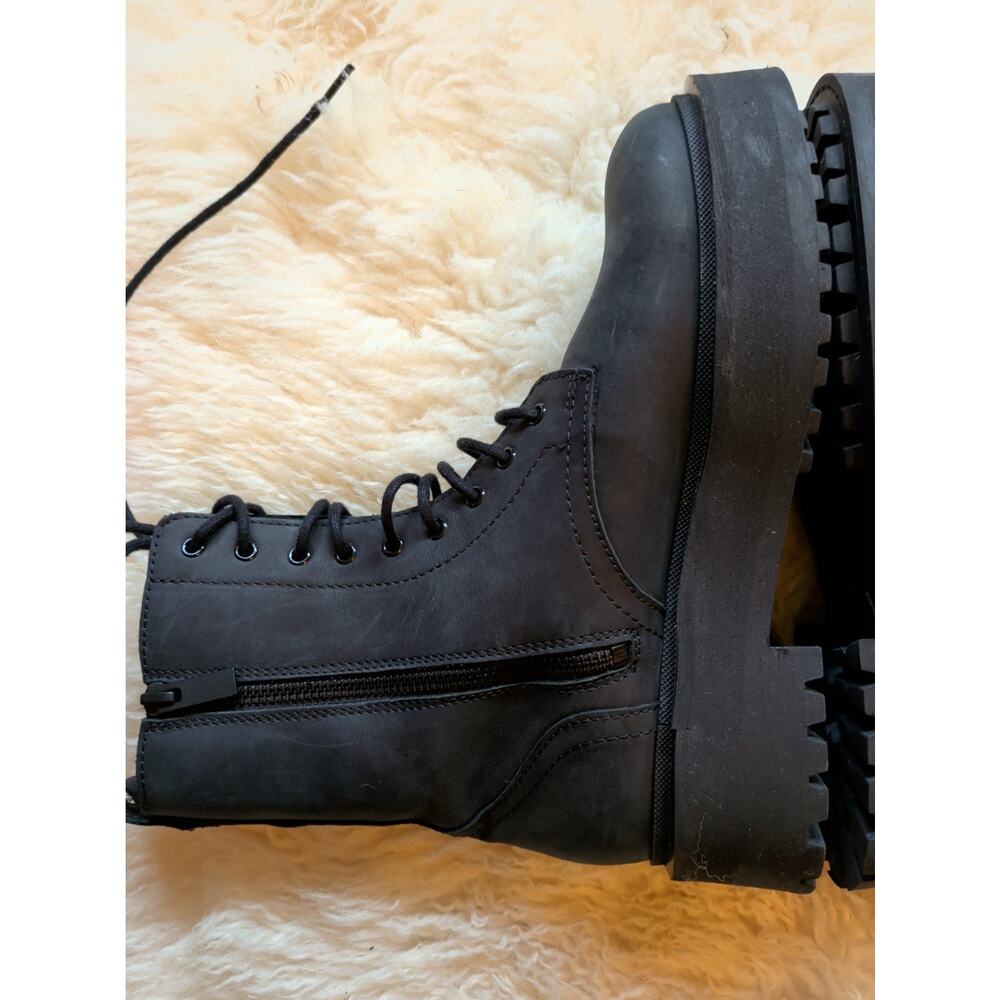 Thursday Boot Co. Quest Black Matte Leather Women's Boot Size 6.5 Combat Moto - Picture 4 of 15